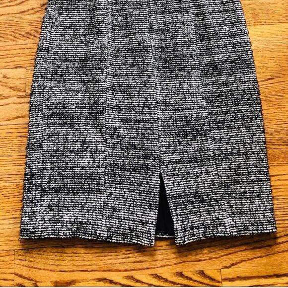 REBECCA TAYLOR Short Sleeve Stretch Tweed Shift Black White Dress Women Size 10 - Picture 10 of 10